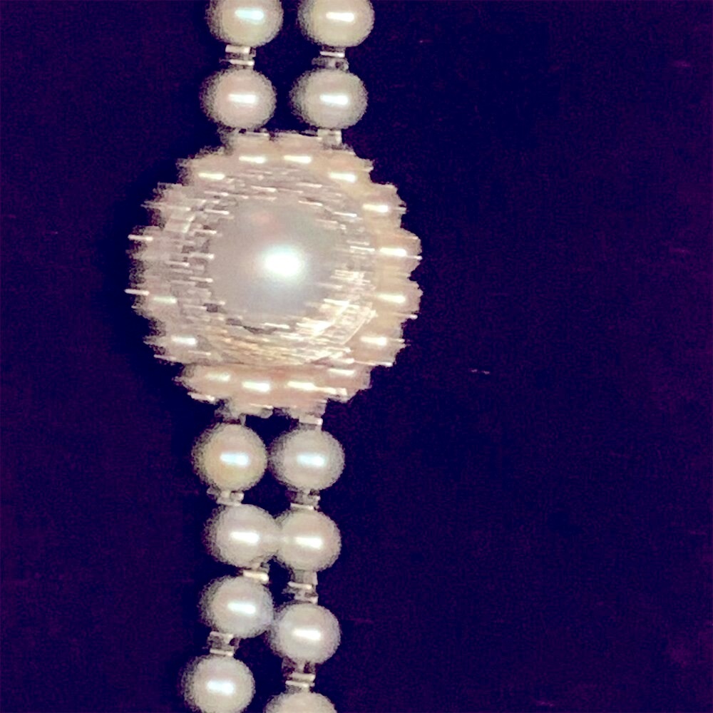 Women's Estate Lucien Piccard Vintage Pearl and Diamond watch